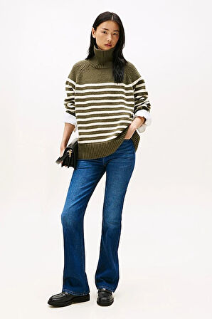 Kadın Orta Yüksel Bel Bootcut Fit Jean Pantolon - Mavi | 26/30