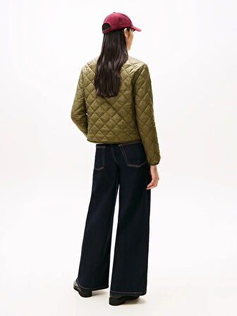 Tommy Hilfiger Hafif Dolgulu Normal Kesim Kapitone Kadın Yeşil Ceket WW0WW47290MSH