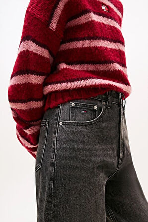 Kadın Mom Fit Yüksek Bel Daralan Paça Jean Pantolon - Siyah | 27/30