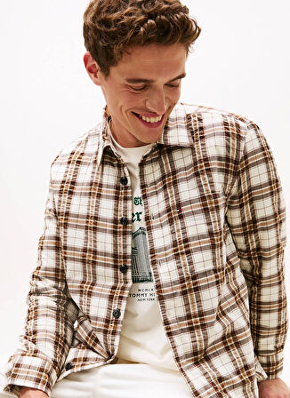 Tommy Hilfiger Normal Gömlek Yaka Kahve Erkek Gömlek MW0MW405120M7_PADDED RLX OVERSHIRT