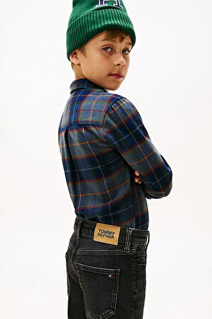 Erkek Çocuk Düz Paça Eskitme Görünümlü Jean Pantolon - Siyah | 10 Yaş