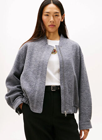 Tommy Hilfiger Standart Gri Kadın Ceket WW0WW45724P03