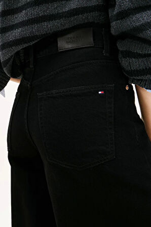 Tommy Hilfiger Siyah Denim 70'ler Stili Geniş Paça Yüksek Bel Kadın Jeans WW0WW482541BY