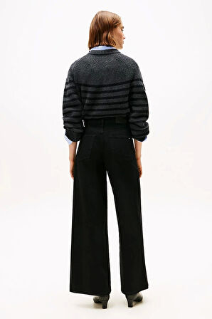 Tommy Hilfiger Siyah Denim 70'ler Stili Geniş Paça Yüksek Bel Kadın Jeans WW0WW482541BY