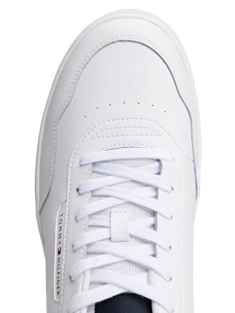 Tommy Hilfiger Lacivert - Beyaz - Kırmızı Erkek Sneaker TH BASKET CORE LTH