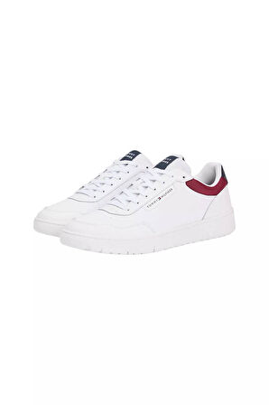 Erkek Renkli Panelli Deri Basketbol Stili Sneaker - Beyaz | 43