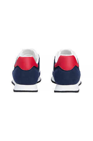 Erkek Süet ve File Detaylı Runner Sneaker - Lacivert | 44