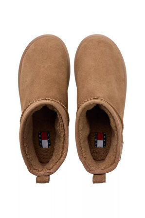 Kadın Süet Platform Tabanlı Kar Botu - Bej | 37