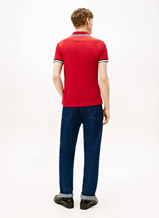Tommy Hilfiger Kırmızı Erkek Polo T-Shirt MW0MW40308XLD_CUFF INTEREST SLIM FI