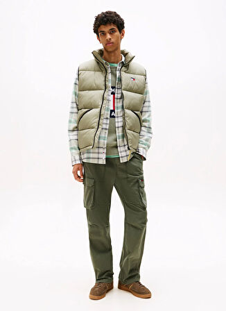 Tommy Jeans Normal Paça Haki Erkek Kargo Pantolon DM0DM22000MRH TJM OTIS H-BONE CARGO