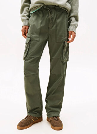 Tommy Jeans Normal Paça Haki Erkek Kargo Pantolon DM0DM22000MRH TJM OTIS H-BONE CARGO