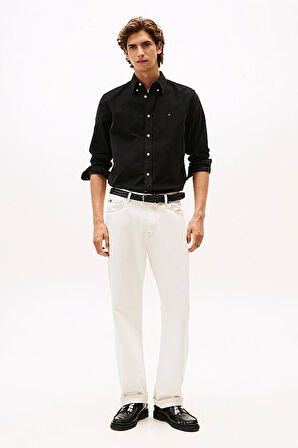 Erkek Regular Fit Düğmeli Yaka Kadife Gömlek - Siyah | L