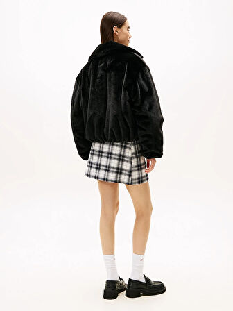 Tommy Hilfiger TJW Suni Kürk Kadın Siyah Ceket DW0DW21669BDS