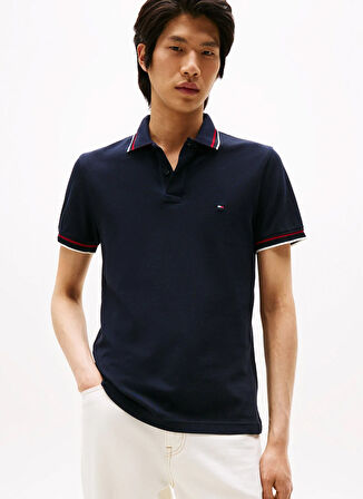 Tommy Hilfiger Mavi Erkek Polo T-Shirt MW0MW40308DW5_CUFF INTEREST SLIM FI