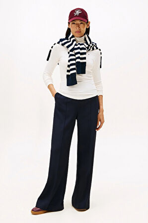 Kadın Dar Kesim Fitilli Balıkçı Yaka Bluz - Krem | S