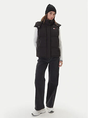 Tommy Hilfiger TJW Alaska Grid Kuş Tüyü Kadın Siyah Yelek DW0DW21627BDS