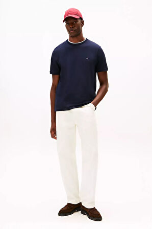 Erkek Regular Fit Pike Kumaş Bisiklet Yaka T-Shirt - Lacivert | XS