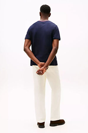 Erkek Regular Fit Pike Kumaş Bisiklet Yaka T-Shirt - Lacivert | XS