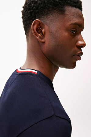 Erkek Regular Fit Pike Kumaş Bisiklet Yaka T-Shirt - Lacivert | XS