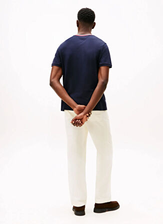 Tommy Hilfiger Bisiklet Yaka Mavi Erkek T-Shirt MW0MW41498DW5_RWB PIQUE TEE