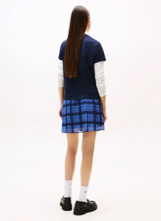 Tommy Jeans Yuvarlak Yaka Baskılı Lacivert Kadın T-Shirt DW0DW21964C1G