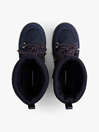 Tommy Hilfiger Tommytech İkonik Şeritli Sıcak Kar Kadın Mavi Bot FW0FW09163DW6