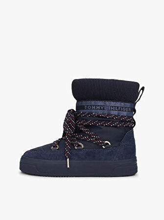 Tommy Hilfiger Tommytech İkonik Şeritli Sıcak Kar Kadın Mavi Bot FW0FW09163DW6