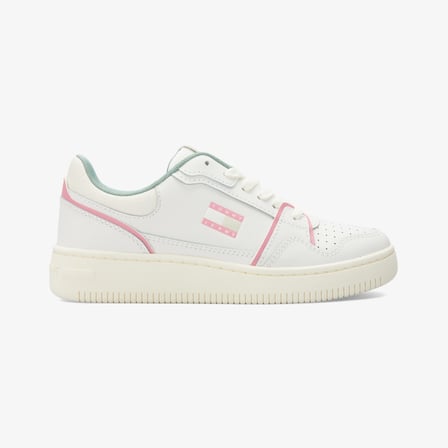 Tommy Jeans Retro Basket Kadın Beyaz/Pembe/Yeşil Spor Ayakkabı