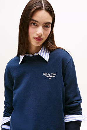 Kadın Regular Fit Nakış Logolu Sweatshirt - Lacivert | XS