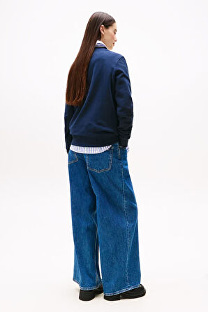 Kadın Regular Fit Nakış Logolu Sweatshirt - Lacivert | S