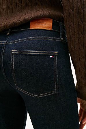 Kadın İspanyol Paça Jean Pantolon - Koyu Lacivert | 31/30