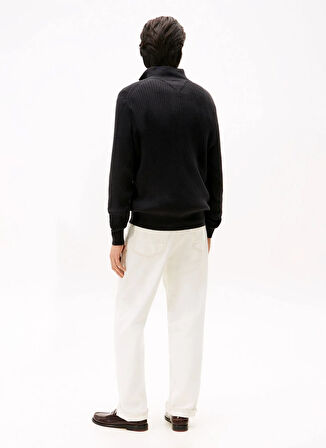 Tommy Hilfiger Bisiklet Yaka Normal Siyah Erkek Kazak MW0MW40448BDS_PIMA CTN CASH STRUCTU