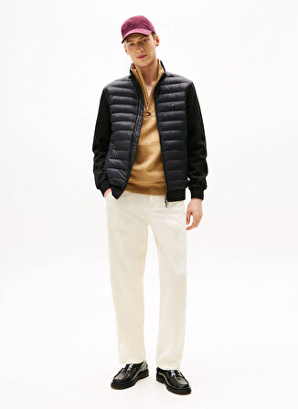 Tommy Hilfiger Dik Yaka Siyah Erkek Sweatshırt MW0MW41329BDS_MIX MEDIA ESS RWB STA