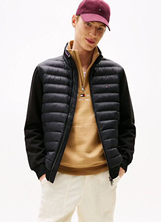 Tommy Hilfiger Dik Yaka Siyah Erkek Sweatshırt MW0MW41329BDS_MIX MEDIA ESS RWB STA