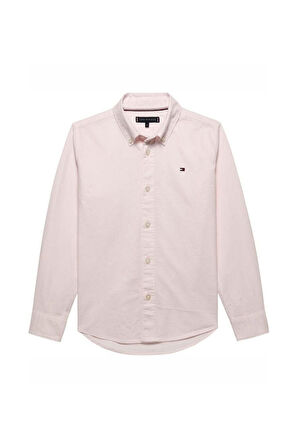 Erkek Çocuk Düğmeli Yaka Oxford Gömlek - Pembe | 8 Yaş