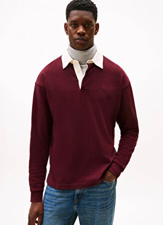 Tommy Hilfiger Bisiklet Yaka Kırmızı Erkek Sweatshırt MW0MW40866XIH_PEACHED CREST SOLID R