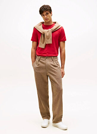 Tommy Hilfiger Bisiklet Yaka Kırmızı Erkek T-Shirt MW0MW41498XLD_RWB PIQUE TEE