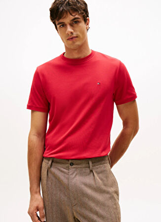 Tommy Hilfiger Bisiklet Yaka Kırmızı Erkek T-Shirt MW0MW41498XLD_RWB PIQUE TEE