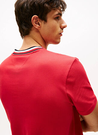 Tommy Hilfiger Bisiklet Yaka Kırmızı Erkek T-Shirt MW0MW41498XLD_RWB PIQUE TEE