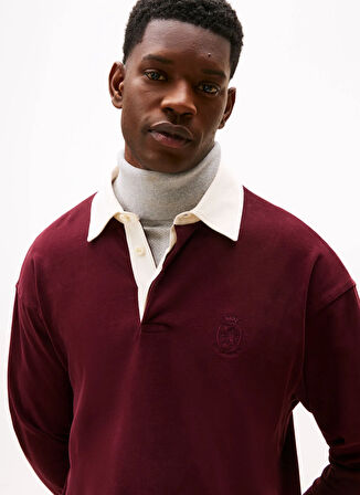 Tommy Hilfiger Bisiklet Yaka Kırmızı Erkek Sweatshırt MW0MW40866XIH_PEACHED CREST SOLID R