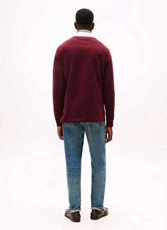 Tommy Hilfiger Bisiklet Yaka Kırmızı Erkek Sweatshırt MW0MW40866XIH_PEACHED CREST SOLID R