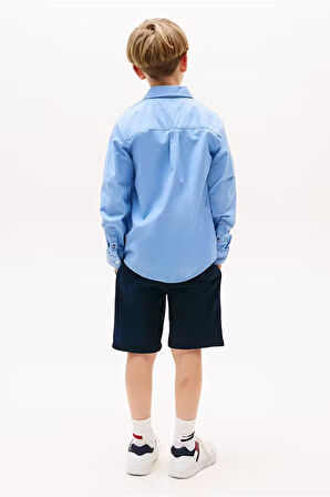 Erkek Çocuk Düğmeli Yaka Oxford Gömlek - Mavi | 12 Yaş