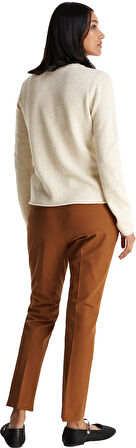 SOFT WOOL C-NK SWEATER Kadın Bej Kazak - WW0WW40264