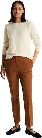 SOFT WOOL C-NK SWEATER Kadın Bej Kazak - WW0WW40264