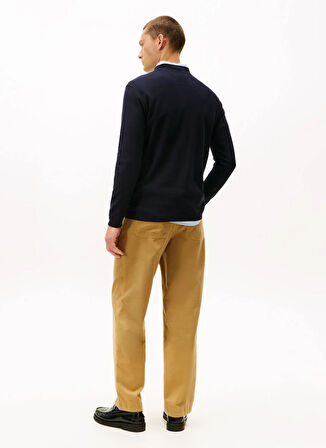 Tommy Hilfiger Bisiklet Yaka Mavi Erkek T-Shirt MW0MW42068DW5_MERCERIZED JACQUARD L