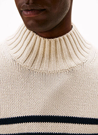 Tommy Hilfiger Bisiklet Yaka Normal Kahve Erkek Kazak MW0MW413200BP_BRETON COTTON STRIPE