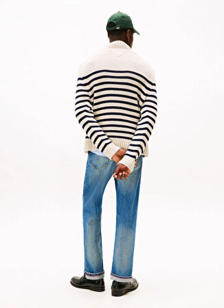 Tommy Hilfiger Bisiklet Yaka Normal Kahve Erkek Kazak MW0MW413200BP_BRETON COTTON STRIPE