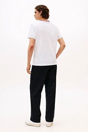 Erkek Regular Fit Pique Kumaş Bisiklet Yaka T-Shirt - Beyaz | XS