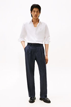 Erkek Poplin Slim Fit Düğmeli Yaka Gömlek - Beyaz | 44