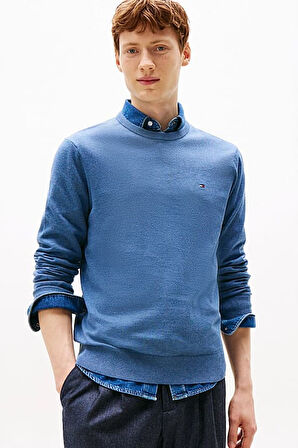 Erkek Regular Fit Bisiklet Yaka Kazak - Mavi | XL